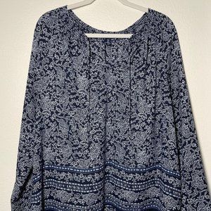 Gap Blue Pattern Blouse